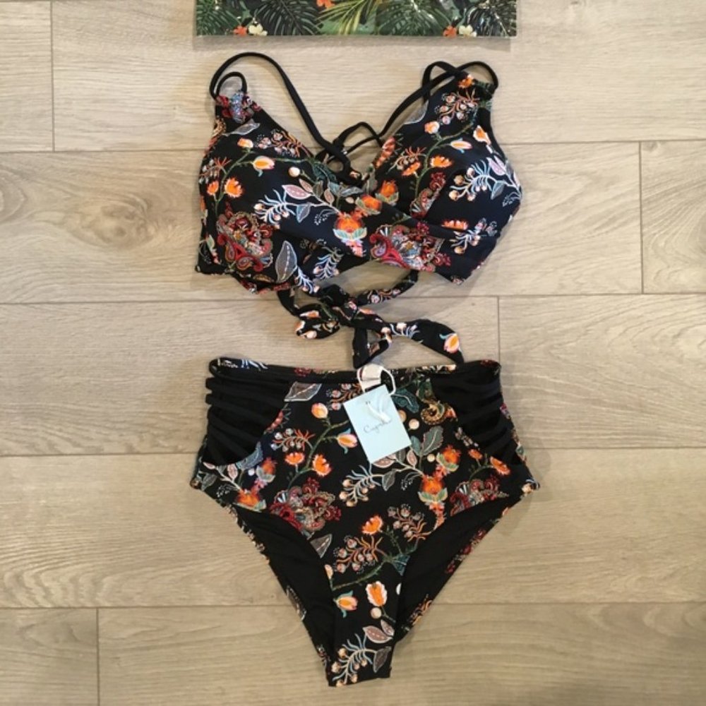 NWT!!-Cupshe Flower Dance Bikini